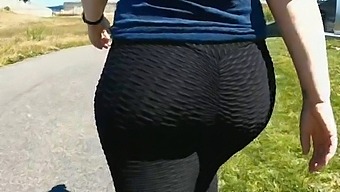 A Curvy Milf Shows Off Her Big Ass In Public