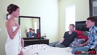 Sofie Marie, A Naughty Stepmom, Enjoys A Threesome With Her Stepsons