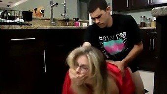 Stepmom And Stepdaughter Have Passionate Sex In The Kitchen