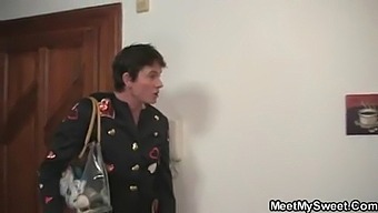 Stepdad'S Girlfriend Gets Caught Riding Another Man'S Cock