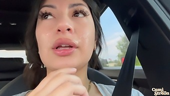 Public Humiliation: Latina Gets Facial After Intense Blowjob