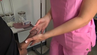 Big-Titted Nurse Gives Oral And Hand Job To Her Patient