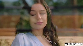 Stunning Brunette Pornstar April'S Mind-Blowing Double Anal And Blowjob Experience