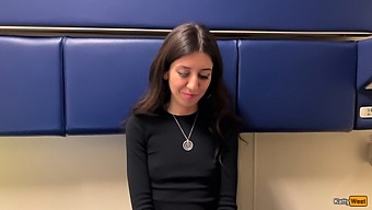 Gorgeous Pornstar Engages In Steamy Sex On A Train For Financial Gain