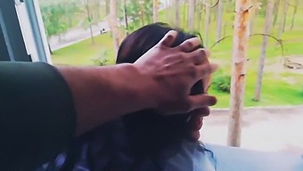 Facial Finish During Intense Window Fuck Session