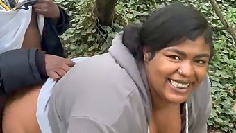 A Stunning Curvy Woman Enjoys A Steamy Encounter On A Train Track